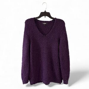 ⭐️ Reaction Kenneth Cole Purple Cotton Blend Eyelash V-Neck Sweater - PTP 22